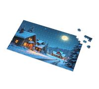 300 Piece Puzzles Winter Night In The Snowy Village Picture Puzzle Puzzle 1000 Pieces Gifts For 5 Year Old Girls(300PCS)