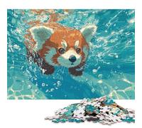 300 Piece Red Panda in Water Jigsaw Puzzlesfor Adults Wooden Puzzle Jigsaws for Adults For Family Fun & Game Night 300pcs (40x28cm)