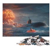 300 Piece Submarine & Explosion Jigsaw Puzzles for Adults Wooden Puzzle for Adults And Teenager Educational Puzzle 300pcs (40x28cm)