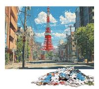 300 Piece Tokyo Tower Street View Jigsaw Puzzle for Adult Teenagers Jigsaw Puzzle For Family Fun & Game Night 300pcs (40x28cm)