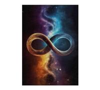 300 Piece Wooden Jigsaw Puzzle for Adults, Cosmic Infinity Symbol Art Print
