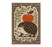 300 Piece Wooden Jigsaw Puzzle for Adults, Hedgehog And Apple Illustration