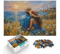 300 Piece Wooden Jigsaw Puzzle for Adults, Love at the Beach | Section-by-section building - less screen time at home on quiet evenings.