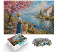 300 Piece Wooden Jigsaw Puzzle for Adults, Man by the River | Visual matching and sorting - a clear section-by-section approach on quiet evenings.