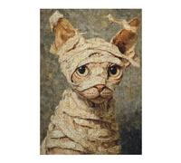 300 Piece Wooden Jigsaw Puzzle for Adults, Mummy Cat Painting Artwork