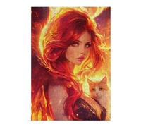 300 Piece Wooden Jigsaw Puzzle for Adults, Phoenix Rising Fantasy Artwork