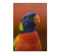 300 Piece Wooden Jigsaw Puzzle for Adults, Rainbow Lorikeet Portrait
