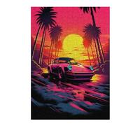 300 Piece Wooden Jigsaw Puzzle for Adults, Sunset Drive Tropical Paradise