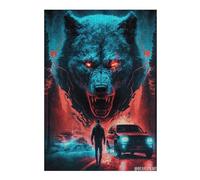 300 Piece Wooden Jigsaw Puzzle for Adults, Wolf vs. Man Forest standoff