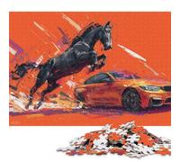 300 PieceDynamic Duo Horse & Car Jigsaw Puzzles for Adults And Wooden Puzzle for Puzzles Lovers 300pcs (40x28cm)