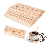 300 Pieces 11cm Wooden Coffee Stirrers, Disposable Eco Friendly Wooden Stirrer, Long and Sturdy Coffee Stirrers for Cocktail, Hot & Cold Drink