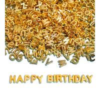 300 Pieces 9x12mm Big Large Alphabet Letter Beads A-Z Mixed Plastic Shape Loose Beads for Jewelry Making Bracelets Necklaces Key Chains (Golden)