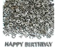 300 Pieces 9x12mm Big Large Alphabet Letter Beads A-Z Mixed Plastic Shape Loose Beads for Jewelry Making Bracelets Necklaces Key Chains (Silvery)