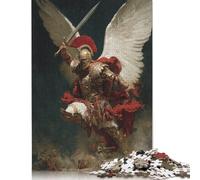 300 Pieces Angel Warrior in Battle-1 Jigsaw Square Puzzle for Adults Wooden Puzzles Unique Challenge Games 300pcs (40x28cm)