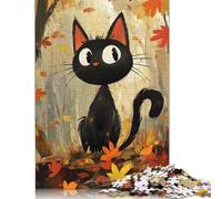 300 Pieces Autumn Cat Art Puzzle for Adults Puzzles for Adults & Teenager Secret Santa Gifts 1000pcs (75x50cm)