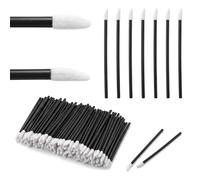 300 Pieces Disposable Black Lip Brushes Black Lip Wands Lipstick Applicators Micro Makeup Brushes Lips Gloss Wands Eyelash Brush for Eyes Lips and Makeup Application