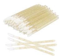 300 Pieces Disposable Lip Brushes Premium Lipstick Gloss Wands Applicator Makeup Tool Kits (Gold)