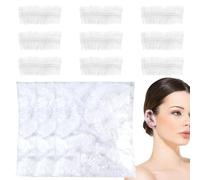 300 Pieces Disposable Shower Ear Headphones Waterproof, Transparent Shower Ear Muffs, Protective Ear Cover with Elastics, for Hair Shower Bath Bathing Spa
