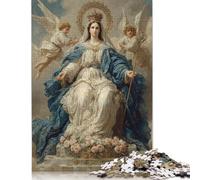 300 Pieces Divine Majesty with Angels Creative Square Jigsaw Puzzles for Adults & Wooden Puzzles Challenging Game 300pcs (40x28cm)