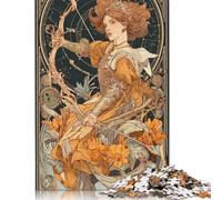300 Pieces Golden Archer's Grace Creative Square Jigsaw Puzzles for Adults And Wooden Puzzles Challenging Game 300pcs (40x28cm)