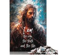 300 Pieces I Am The Way Creative Square Jigsaw Puzzles for Adults And Wooden Puzzles Challenging Game 300pcs (40x28cm)