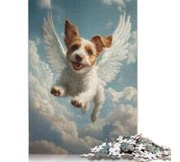 300 Pieces Jack Russell Terrier Angel Pet Tribute Print Dog with Angel Wings Jigsaw Puzzles for Adults Puzzles Jigsaw Puzzles for Adults Educational Game Challenge Toy 1000pcs (75x50cm)