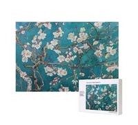 300 Pieces Jigsaw Puzzle with Storage Box, almond blossom Printed Wooden Puzzle 40x28 CM for Adults Kids Family Fun Decorative Game