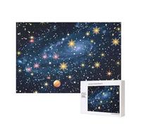 300 Pieces Jigsaw Puzzle with Storage Box, Constellation Star Clusters Galaxies Printed Wooden Puzzle 40x28 CM for Adults Kids Family Fun Decorative Game