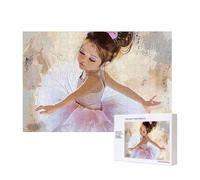 300 Pieces Jigsaw Puzzle with Storage Box, Little Ballerina Dancing Girl Printed Wooden Puzzle 40x28 CM for Adults Kids Family Fun Decorative Game