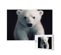 300 Pieces Jigsaw Puzzle with Storage Box, polar bear Printed Wooden Puzzle 40x28 CM for Adults Kids Family Fun Decorative Game