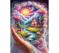 300 Pieces Jigsaw Puzzles For Adults Educational Game Challenge Toy Gifts 300 piece puzzles for adults Family Activity Game Puzzle Fantasy Landscape Cottage River