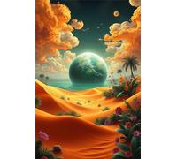 300 Pieces Jigsaw Puzzles for Adults,Family Challenging Puzzle Game,Fun Intellectual Art puzzles for Decompression and Home Decor Desert Oasis Scenery(14.9x10.2 inch)