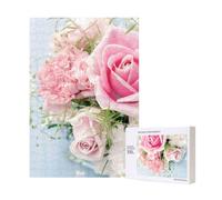 300 Pieces Jigsaw Puzzles Wooden Jigsaw Toy Family Game for Adults Teens,Roses Pink Flowers