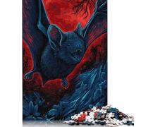 300 Pieces Midnight Bat Flight -1 Creative Square Jigsaw Puzzles for Adults & Wooden Puzzles Challenging Game 300pcs (40x28cm)