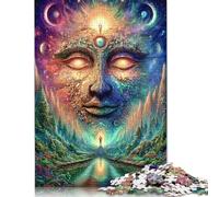 300 Pieces Neon Cosmic Vision Creative Square Jigsaw Puzzles for Adults & Wooden Puzzles Challenging Game 300pcs (40x28cm)