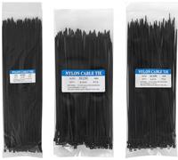 300 Pieces,Nylon Cable Ties Set,Mixed Sizes 100mm/150mm/200mm, Black Self-Locking Zip Ties for Wire Management,Mixed Sizes Heavy Duty Nylon Self-Locking Cable Ties for Wire Management and Organization