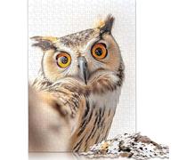 300 Pieces Owl Selfie Jigsaw Puzzle Wooden Puzzles for Teenagers Gifts Home Decoration Puzzle Toys 300pcs (40x28cm)