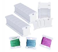300 Pieces Plastic Floss Bobbins for Cross Cotton Thread Craft DIY Sewing Storage, Thread Organizer Holder, Embroidery Thread Cards Cross Stitch Bobbin, White
