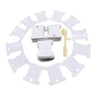 300 Pieces Plastic Floss Bobbins with 1 Bobbin White Winders for Cross Stitch Cotton Thread Craft DIY Sewing Storage, Thread Organizer Holder Set Embroidery Thread Cards Cross Stitch Bobbin 300 + 1