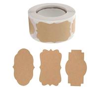 300 Pieces Self-Adhesive Blank Kraft Labels Removable DIY Kraft Stickers 1.2×2 inches Food Labels for Food Storage, Folders, Bottles, Gift Packaging