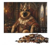 300 Pieces Wooden Jigsaw Puzzle for Adults, German Shepherd The King | Puzzle for Adults - puzzle activity for spare time on quiet evenings.