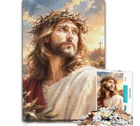 300 Pieces Wooden Jigsaw Puzzle for Adults, Jesus Christ Crown of Thorns | A screen-free tabletop activity - focused tabletop leisure on weekends.