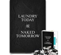 300 Pieces Wooden Jigsaw Puzzle for Adults, Laundry Today or Naked Tomorrow | Piece-by-piece progress - an activity that can be paused and resumed alone or together.