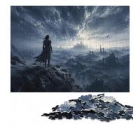 300 Pieces Wooden Jigsaw Puzzle for Adults, Lucifer in Desolate Landscape