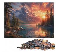 300 Pieces Wooden Jigsaw Puzzle for Adults, Sunrise at the mountains | Jigsaw Puzzle for Adults - puzzle activity for spare time on quiet evenings.