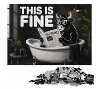 300 Pieces Wooden Jigsaw Puzzle for Adults, This is Fine Bull Market | Thoughtful Christmas gift for adults: screen-free home activity on quiet evenings.