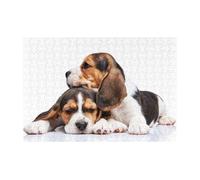 300 PiecesCute Pets Beagle Puppies Dogs Puzzles for Adults-Wooden Jigsaw Puzzle for Adults Elderly