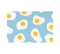 300 PiecesFried Eggs Seamless Pattern Puzzles for Adults-Wooden Jigsaw Puzzle for Adults Elderly