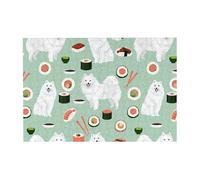 300 PiecesJapanese Spitz Sushi Samoye Dog Puzzles for Adults-Wooden Jigsaw Puzzle for Adults Elderly