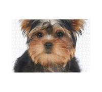 300 PiecesYorkshire Terrier Lies On White Puzzles for Adults-Wooden Jigsaw Puzzle for Adults Elderly